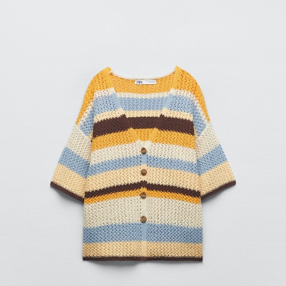 Zara Crochet stripped top size small - Picture 1 of 2